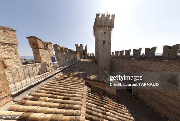 Fortress of Sirmione on the Lake Garda .