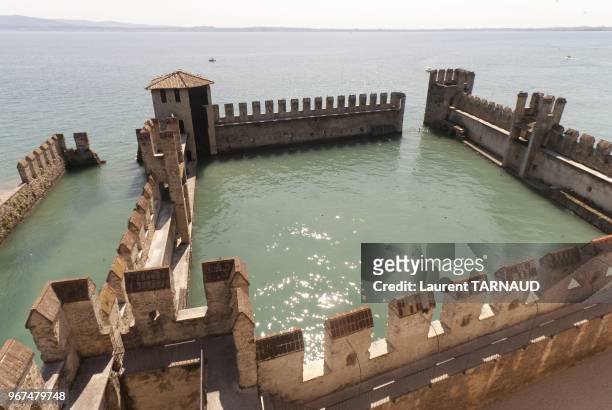 Fortress of Sirmione on the Lake Garda .