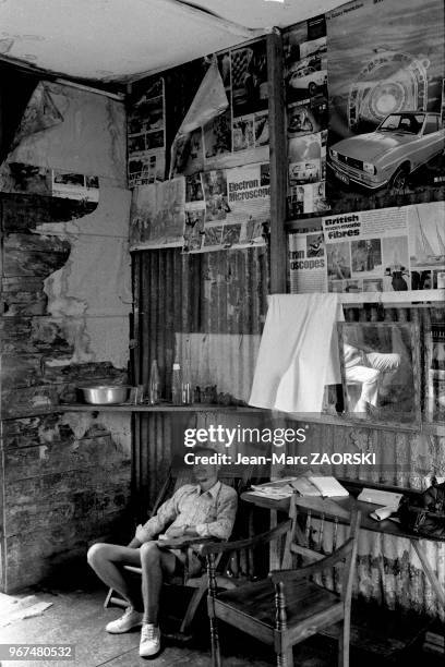 Le salon d'un coiffeur, sur l'île de Mahé, principale île de l'archipel des Seychelles dans l'océan Indien, à Victoria qui en est la capitale, le 24...