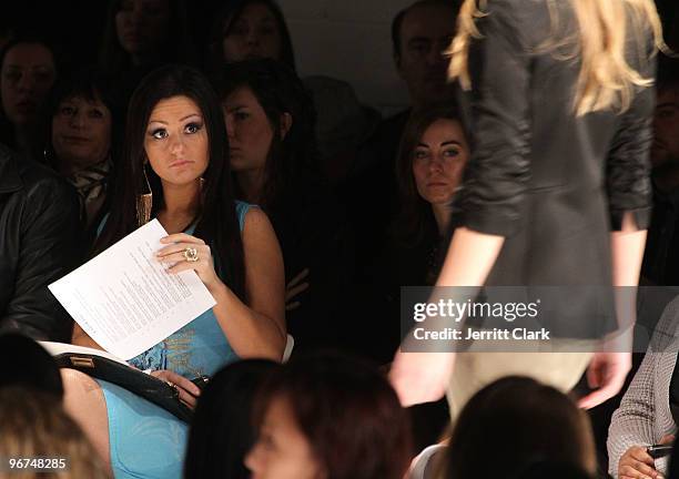 Jenni "J-Woww" Farley attends bebe Kardashian Fall Collection at Stage 37 on February 16, 2010 in New York City.