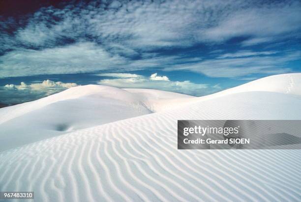 Brésil, état de Rio de Janeiro, Cabo Frio, dunes de sable//Brazil, Rio de Janeiro State, Cabo Frio, sand dunes, circa 1980.