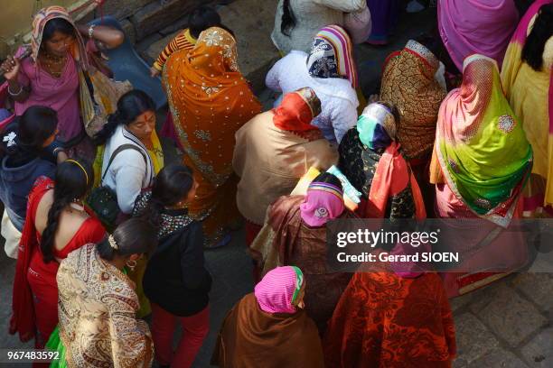 Inde, Rajasthan, region du Marwar, Jaisalmer, ceremonie de mariage a l'interieur de la citadelle. India, Rajasthan, Marwar region, Jaisalmer, wedding...