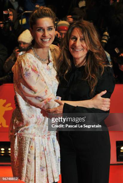 Actress Amanda Peet and director Nicole Holofcener attend the 'Please Give' Premiere during day six of the 60th Berlin International Film Festival at...