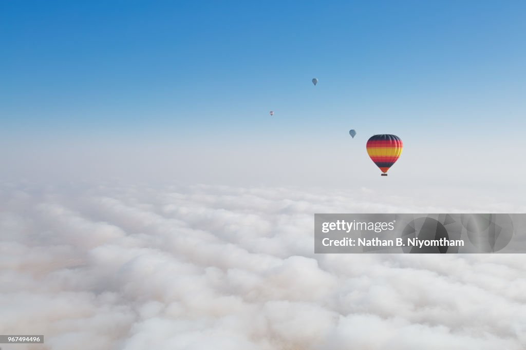 Dubai Hot Air Balloons in Fog