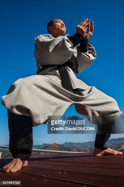 Chulan, 4th dan in Sumnodo, 44 years old, Golgul temple and Sunmodo center near Gyeongju city, Gyeongsangbuk province, South Korea.