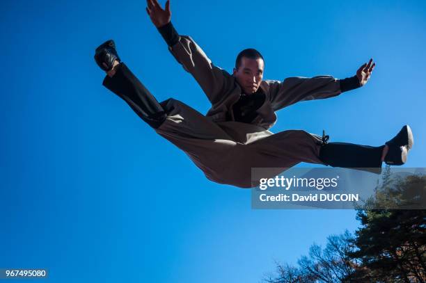 Lee Jun Ho, 25 years old Sunmodo master, 4th dan, practising since 11 years at Golgul temple and Sunmodo center near Gyeongju city, Gyeongsangbuk...