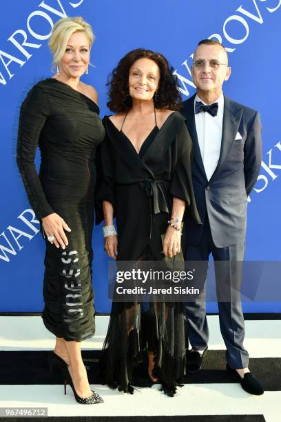 Nadja Swarovski, Diane von Furstenburg and Steven Kolb attends the 2018 CFDA Fashion Awards at Brooklyn Museum on June 4, 2018 in New York City.