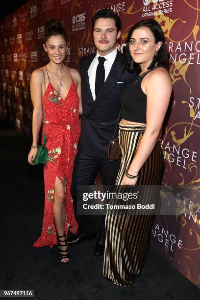 Niamh Reid, Jack Reynor and Madeline Mulqueen attend the Premiere Of CBS All Access' "Strange Angel" at Avalon on June 4, 2018 in Hollywood,...