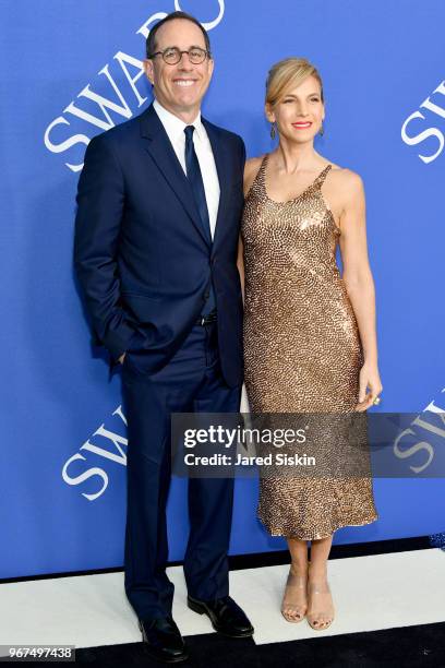 Jerry Seinfeld and Jessica Seinfeld attend the 2018 CFDA Fashion Awards at Brooklyn Museum on June 4, 2018 in New York City.