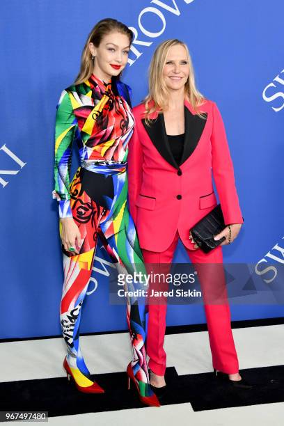 Gigi Hadid and Guest attend the 2018 CFDA Fashion Awards at Brooklyn Museum on June 4, 2018 in New York City.