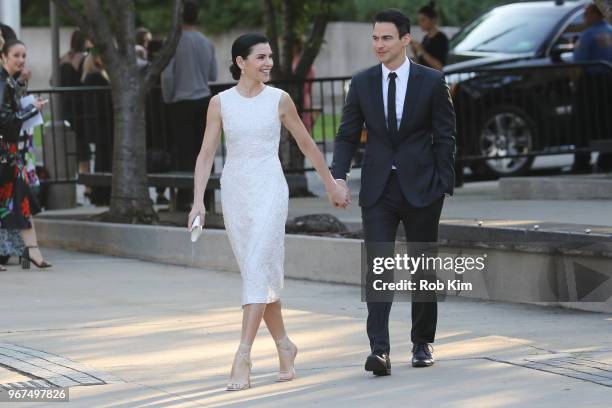 Julianna Margulies and Keith Lieberthal arrive for the 2018 CFDA Fashion Awards at Brooklyn Museum on June 4, 2018 in New York City.