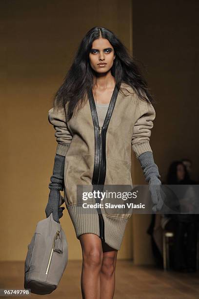 Model walks the runway at the Derek Lam Fall 2010 Fashion Show during Mercedes-Benz Fashion Week at Capitale on February 16, 2010 in New York City.