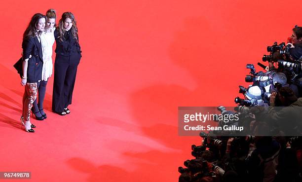 Actress Rebecca Hall, actress Amanda Peet and director Nicole Holofcener attend the premiere of "Please Give" at Berlinale Palast at the 60th...