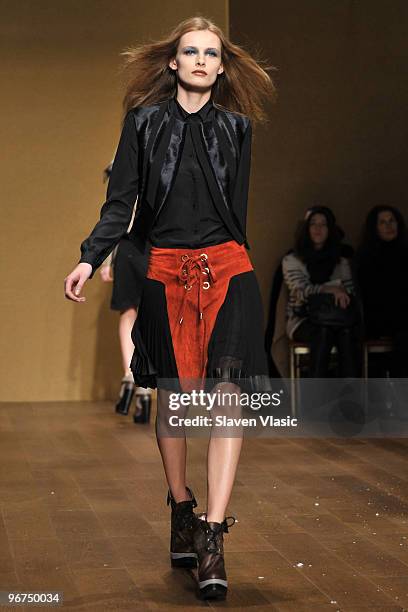 Model walks the runway at the Derek Lam Fall 2010 Fashion Show during Mercedes-Benz Fashion Week at Capitale on February 16, 2010 in New York City.