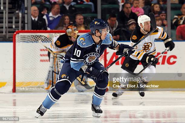 David Booth of the Florida Panthers skates the ice against the Boston Bruins at the BankAtlantic Center on February 13, 2010 in Sunrise, Florida.
