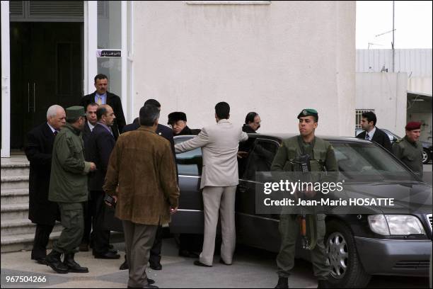 Mahmmoud Abbas arrives at the Muqata polling station in Ramallah.