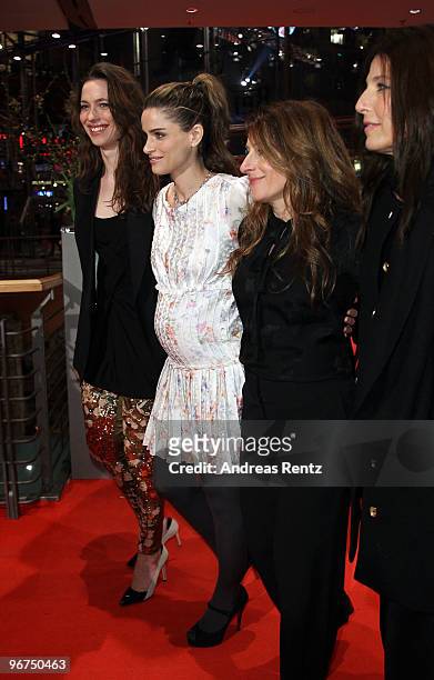 Actresses Rebecca Hall, Amanda Peet, director Nicole Holofcener and actress Catherine Keener attend the 'Please Give' Premiere during day six of the...