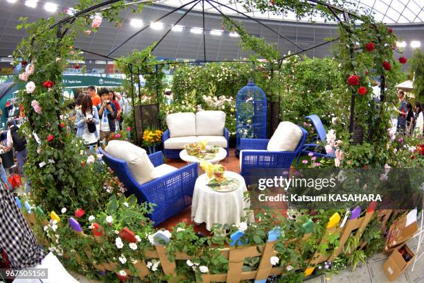 Environ un million de roses exposées du 16 au 17 mai 2015 lors de 'International Roses and Gardening Show' sur le terrain du stade de baseball 'Seibu...