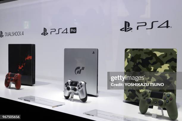 Sony Interactive Entertainment displays the new PlayStation 4 consoles at the Tokyo Game Show 2017 in Chiba, suburban Tokyo on September 21 Japan.