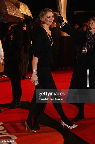 Jodie Kidd arrives on the red carpet for The Brit Awards 2010 at Earls Court on February 16, 2010 in London, England.