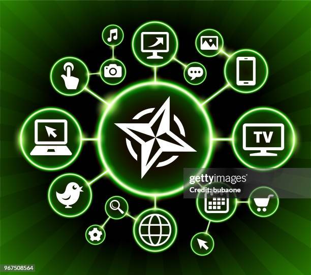 compass internet communication technology dark buttons background - hand compass stock illustrations