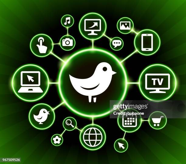 bird internet communication technology dark buttons background - hand touch screen background stock illustrations