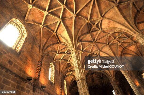 Mosteiro dos Jeronimos dans le quartier de Belem. A l'ouest de Lisbonne, dans le quartier de Belém, le monastère de Jéronimos , est un ensemble,...