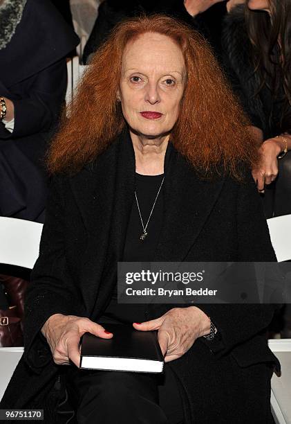 Creative director for U.S. Vogue Grace Coddington attends the Vera Wang Fall 2010 Fashion Show during Mercedes-Benz Fashion Week at The Promenade at...