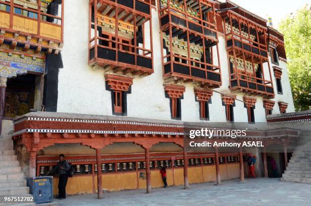 India, Ladakh, Hemis, Hemis Monastery constructed out of wood.