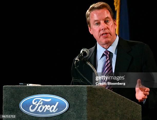 William "Bill" Ford, executive chairman of Ford Motor Co., speaks to the Livonia Chamber of Commerce in Livonia, Michigan, U.S., on Tuesday, Feb. 16,...