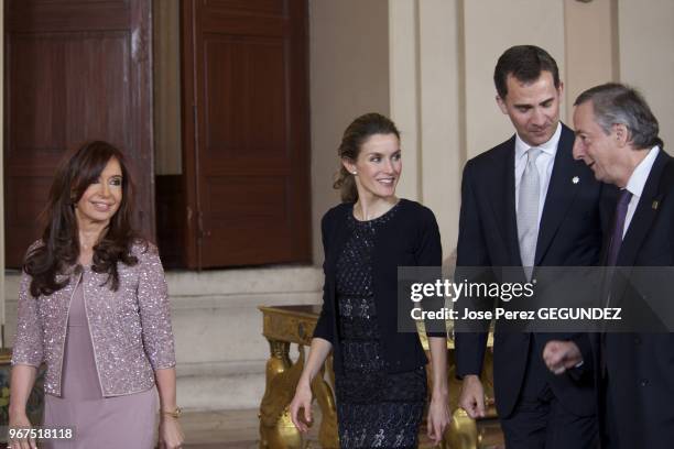 Prince Felipe and Princess Letizia, attend the Dinner of the 6th Meeting for Europe - Latin America and Caribbean in the Royal Palace in Madrid In...