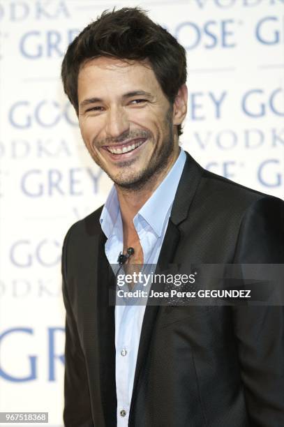 Spanish Model, Andres Velencoso presents 'Gray Goose on the Rock', a Christmas pack of Gray Goose vodka in Cibeles Madrid Fashion Week Spring/Summer...