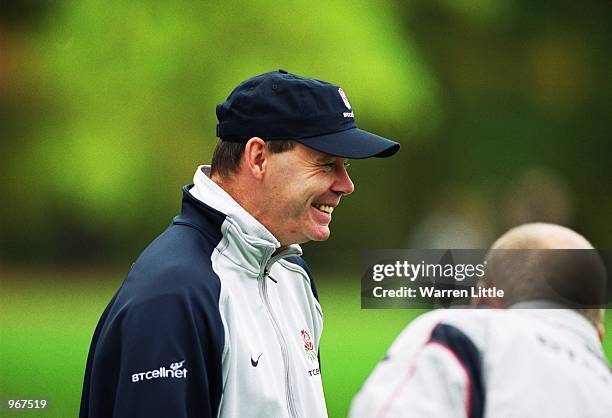 England Rugby Team Coach Clive Woodward shares a joke during a Training Session at Sandhurst Acadamy in Camberley, Surrey, England. \ Mandatory...