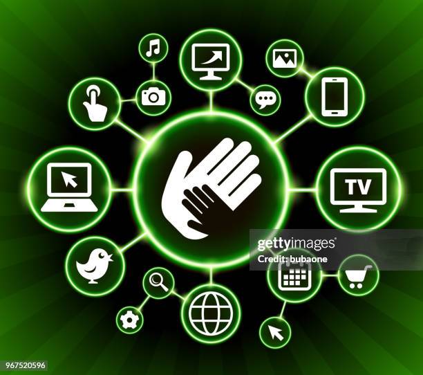 Hand Internet 94 Hand Palm Black Background High Res Illustrations - Getty Images