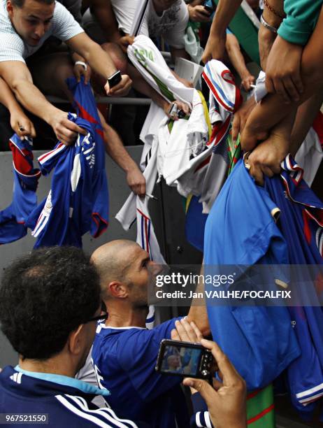 Former French soccer player Zinedine Zidane takes part of UNICEF charity tour in Montreal, Canada. After Toronto, he stopped by Montreal, for a...