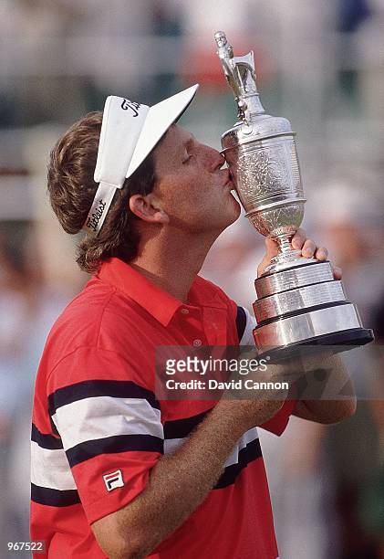 Mark Calcavecchia of the USA kisses the Claret Jug after winning the British Open played at Royal Troon in Ayrshire, Scotland. \ Mandatory Credit:...