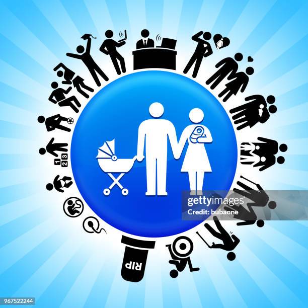 family and baby lifecycle stages of life background - childbirth father stock illustrations