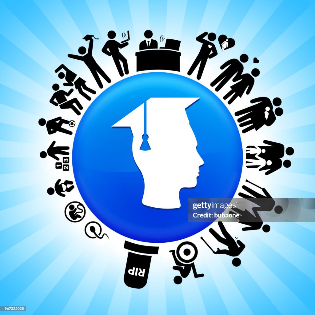 Graduation Evolution Graduation Lifecycle Stages Of Life Background High-Res Vector Graphic ...