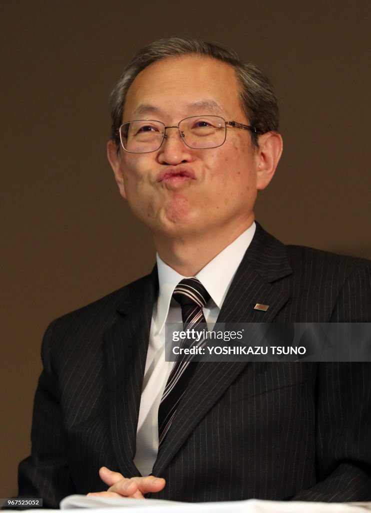 Conférence de presse du PDG de Toshiba, Satoshi Tsunakawa