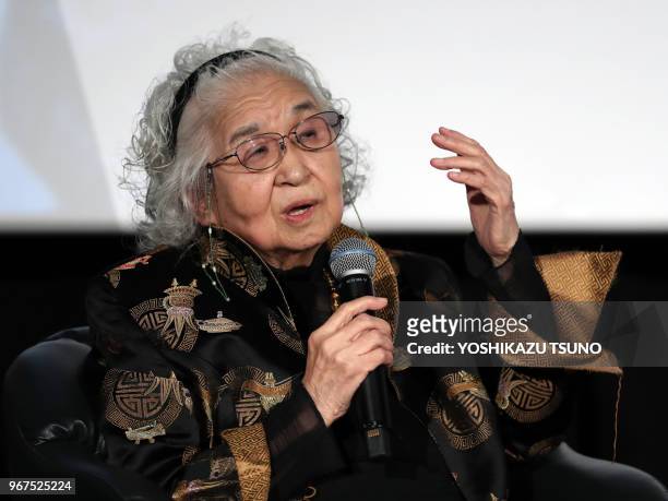 La productrice japonaise Teruyo Nogami lors de la promotion du chef-d'?uvre de Kurosawa 'Les Sept Samourais' qui a été restauré en 4K, le 13...