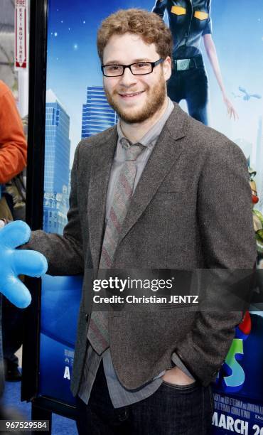 Seth Rogen Mars Sign 369 Monsters Vs Aliens Los Angeles Premiere Red Carpet Stock Photos ...