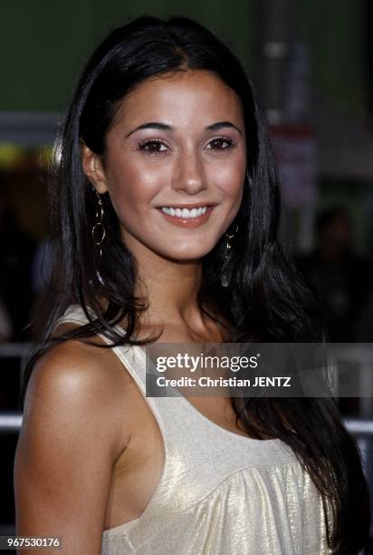 Emmanuelle Chriqui attends the Los Angeles Premiere of "The Heartbreak Kid" held at the Mann Village Theater in Westwood, California, United States.
