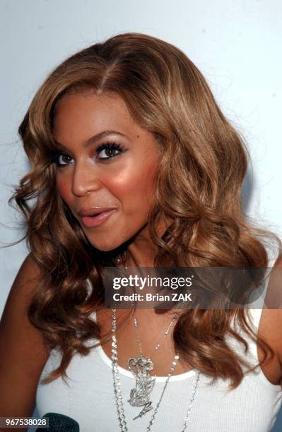 Beyonce Knowles at the "True Star" Launch, a new fragrance by Tommy Hilfiger.