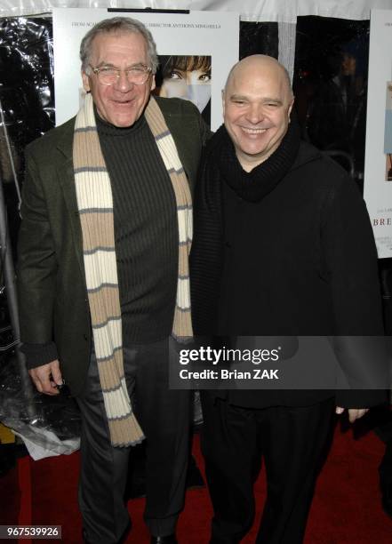 Sydney Pollack and Anthony Minghella arrive at the premiere of "Breaking and Entering" held at the Paris Theater, New York City BRIAN ZAK.