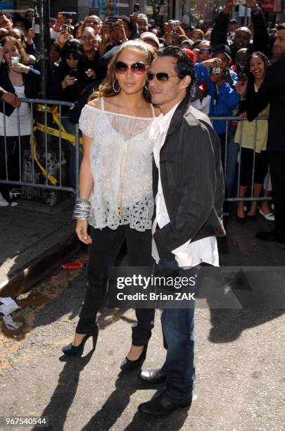 Jennifer Lopez and Mark Anthony arrive for an in-store appearance to celebrate her new album 'Como Ama Una Mujer' at an FYE store in the Bronx , New...