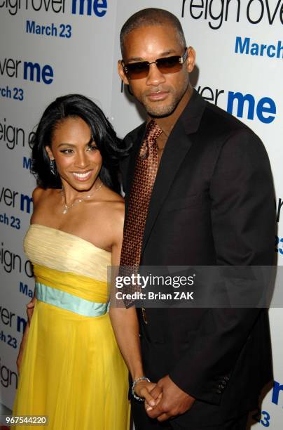 Jada Pinkett Smith and Will Smith arrive to the World Premiere of 'Reign Over Me' held at the Skirball Center for the Performing Arts NYU, New York...