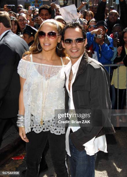 Jennifer Lopez and Mark Anthony arrive for an in-store appearance to celebrate her new album 'Como Ama Una Mujer' at an FYE store in the Bronx , New...