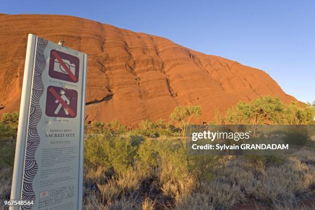 Uluru, also known as Ayers Rock, is a large sandstone rock formation in the southern part of the Northern Territory, central Australia. It lies 335...