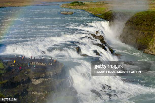 Gulfoss, succession de deux chutes d?eau sur la rivière Hvita, dans la région du Sudurland en Islande.