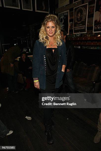 Model Rachel Hunter attends the John Vavatos & L'Uomo Vogue Fashion Week party at 315 Bowery on February 11, 2010 in New York City.